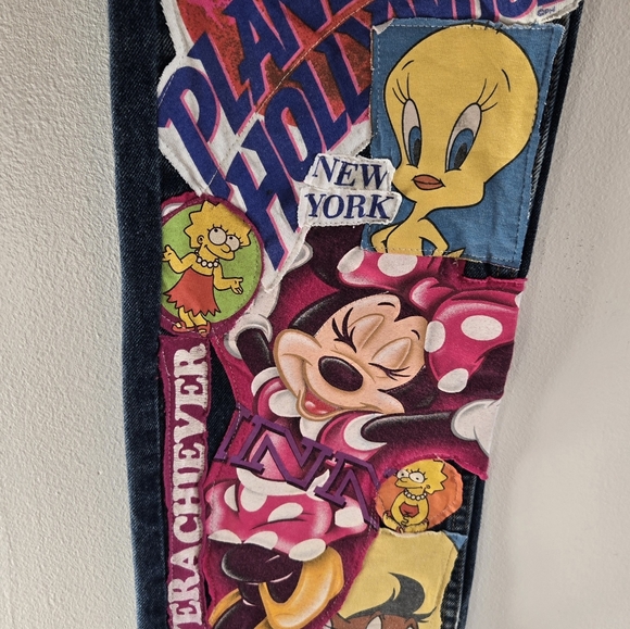 Spark Pretty Upcycled Levi's 505 Denim Jeans Sz 31 X 32 Streetwear Art To Wear - Picture 7 of 10